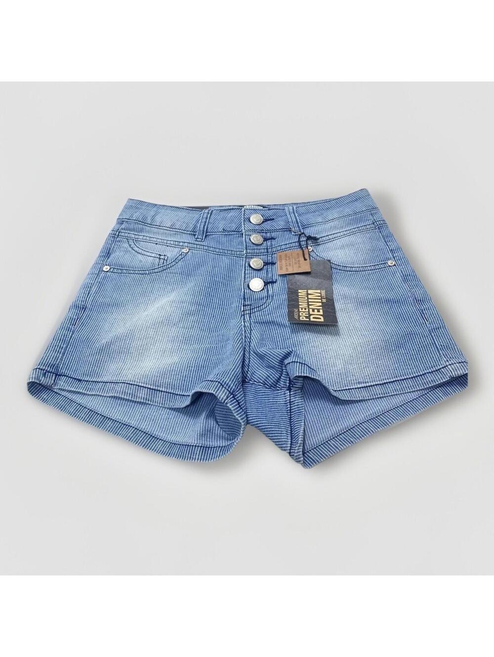Women’s Denim Shorts Light Blue Wash Size 1 Four Button Fly Stylish Comfortable